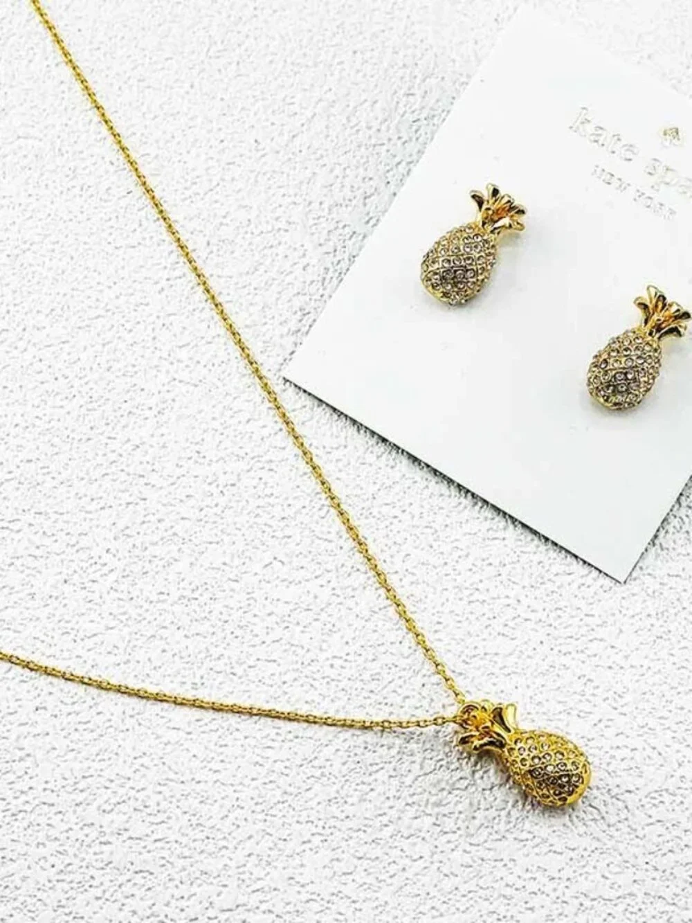 Kate Spade Pineapple Earring and Necklace Set